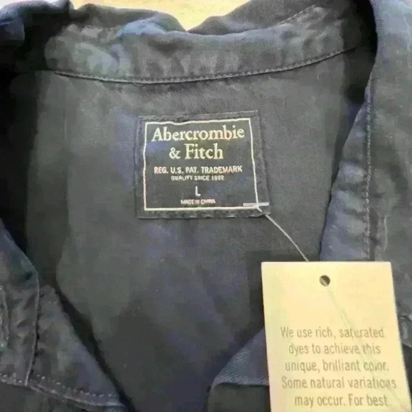 Women's Abercrombie & Fitch AF Navy Button Down Shirt Blouse Top $68 - Picture 4 of 8